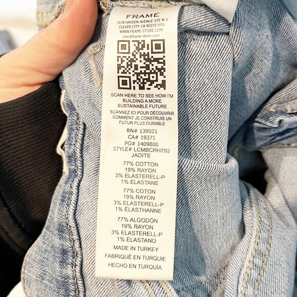 Frame High Waisted Denim Le Cropped Mini Boot Jeans Jadite Blue 26 / 2 - Picture 6 of 8